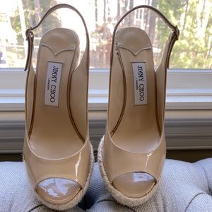 Authentic Jimmy Choo espadrille wedge sandal